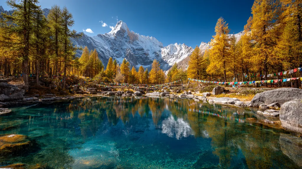 Daocheng Yading lake reflection